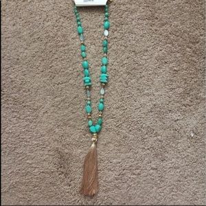 Cato Semi Precious Necklace with Tassel Detail